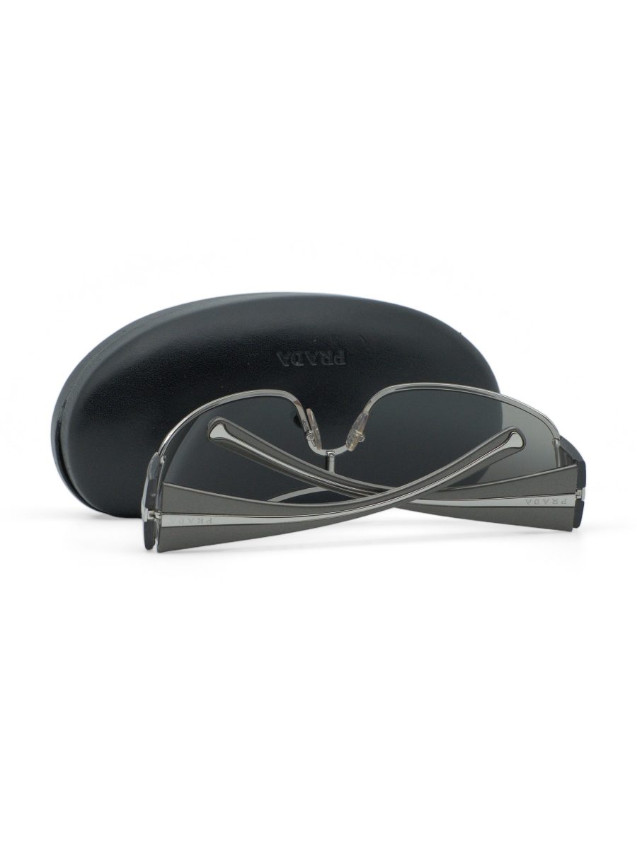 Vintage Prada SPR 61I Silver Gray Mirror Shield Sunglasses — photo 9