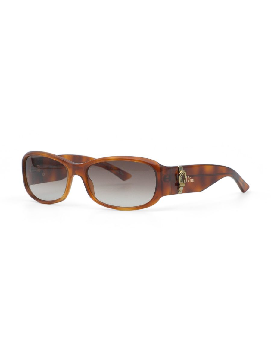 Vintage Dior Made 2 Amber Tortoise Gold Buckle Sunglasses