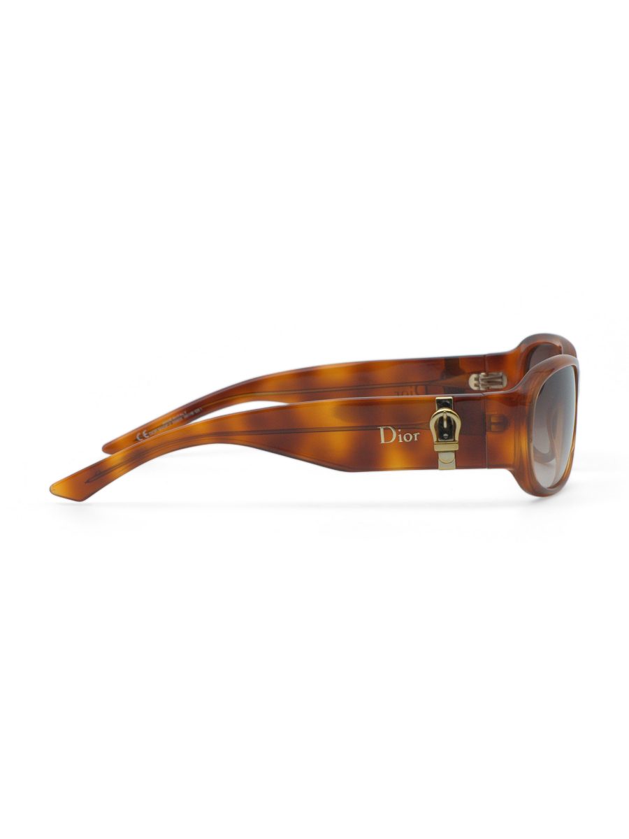 Vintage Dior Made 2 Amber Tortoise Gold Buckle Sunglasses — photo 3
