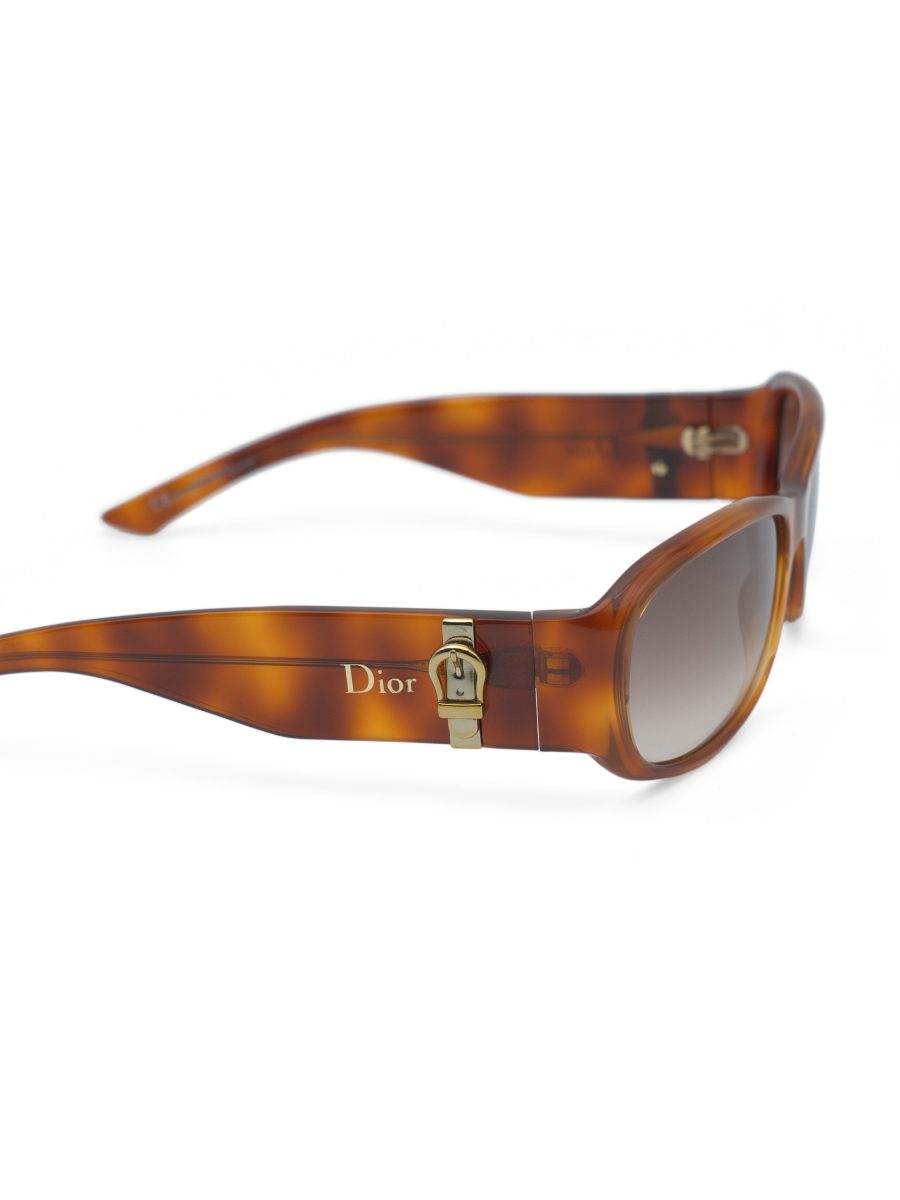 Vintage Dior Made 2 Amber Tortoise Gold Buckle Sunglasses — photo 4
