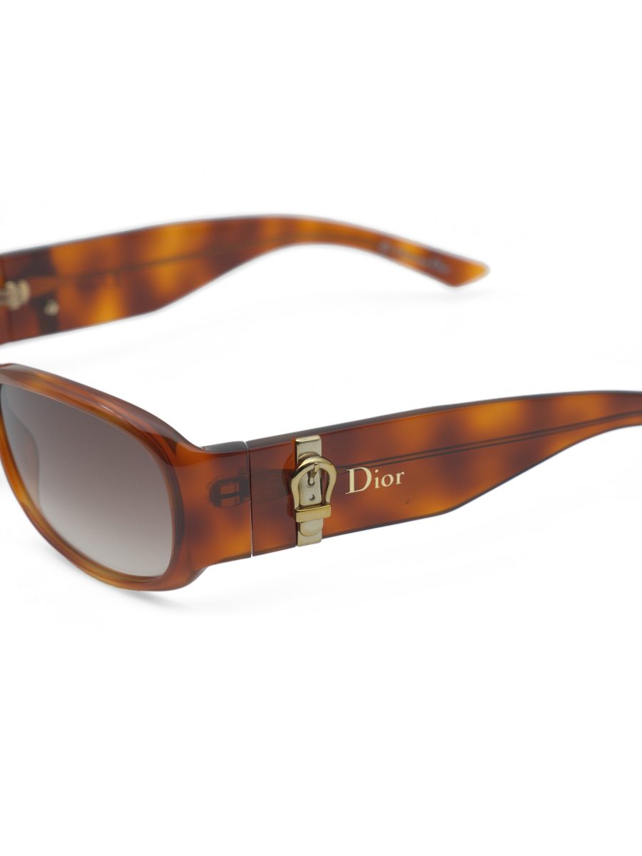 Vintage Dior Made 2 Amber Tortoise Gold Buckle Sunglasses — photo 5