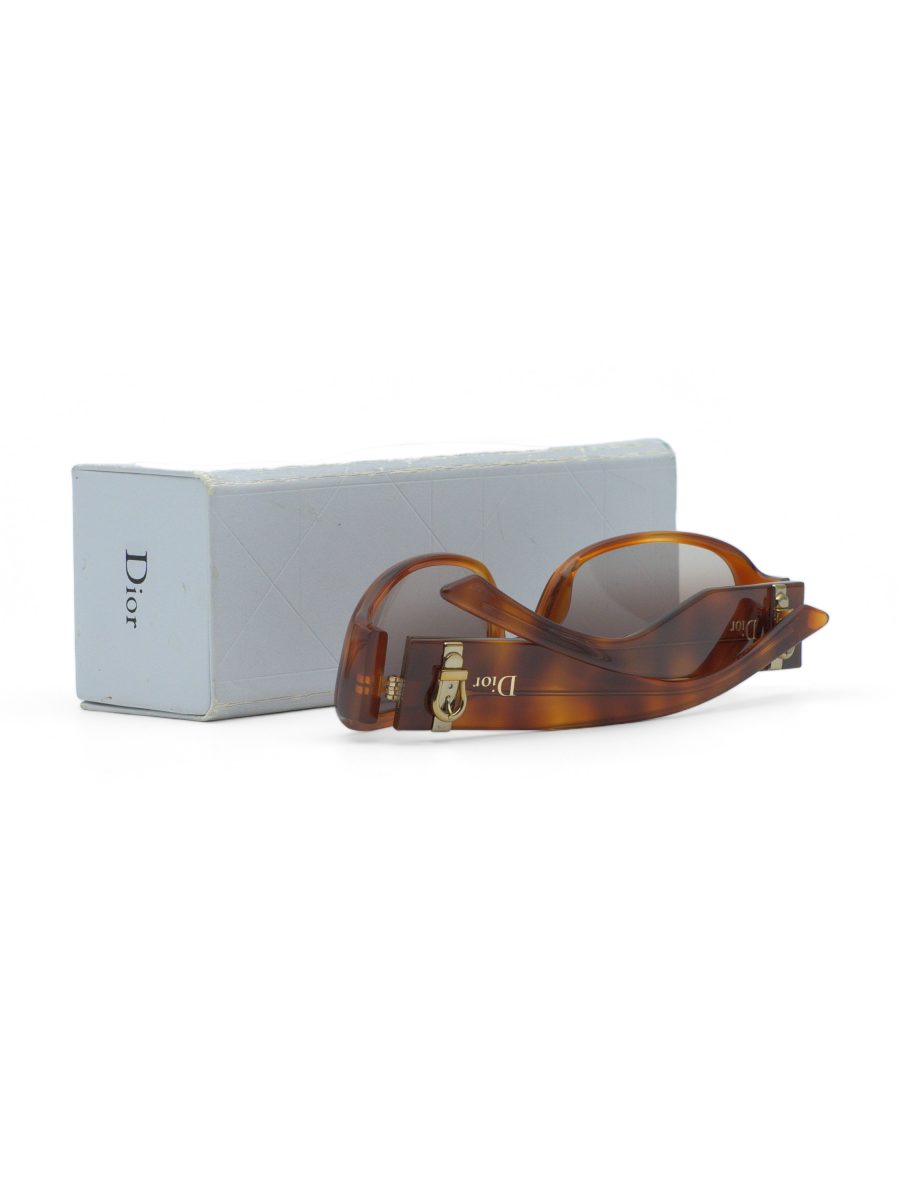 Vintage Dior Made 2 Amber Tortoise Gold Buckle Sunglasses — photo 8