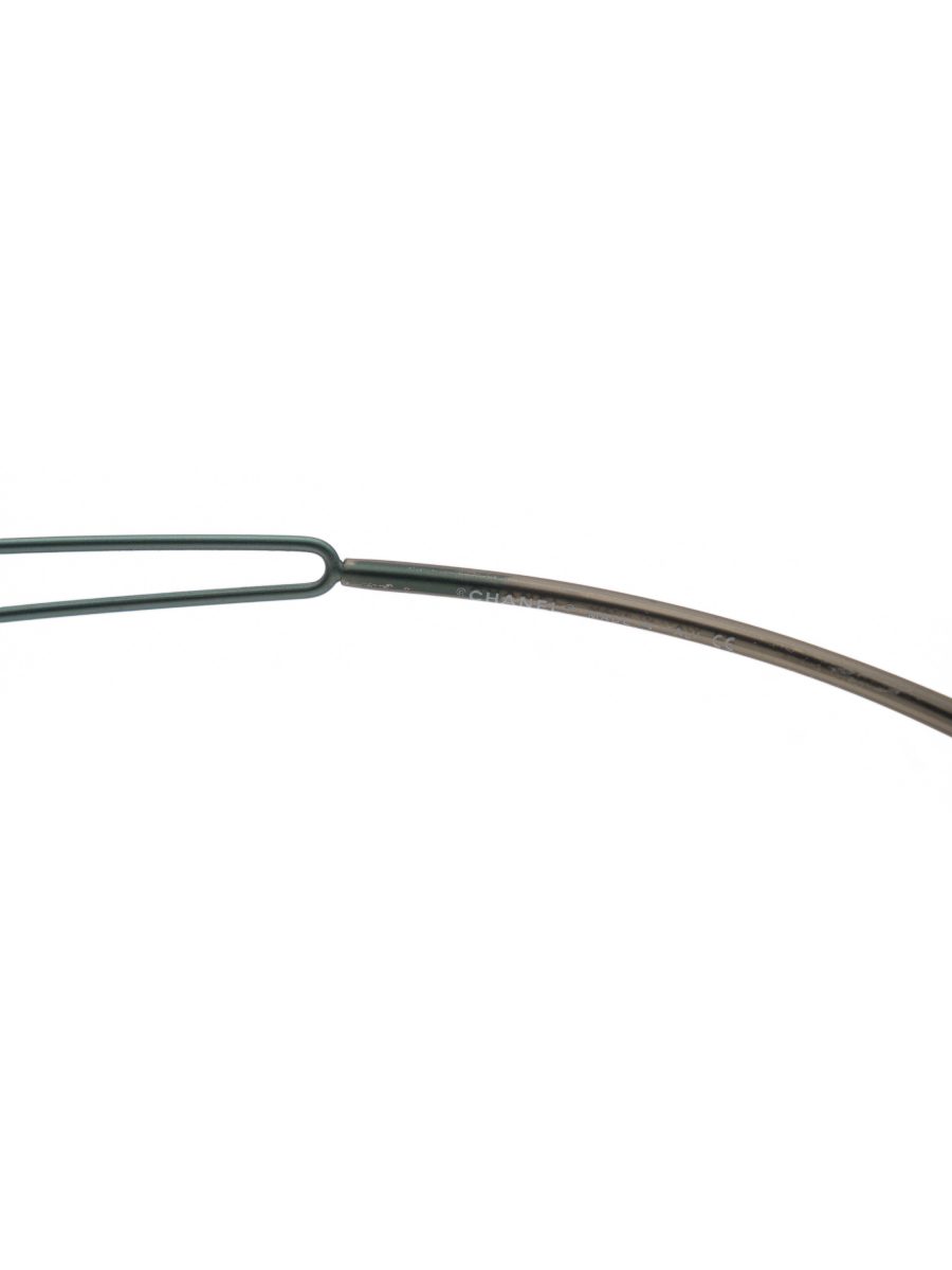 Vintage Chanel Teal Green Mirrored Rimless CC Sunglasses — photo 6