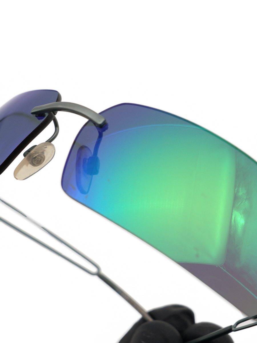 Vintage Chanel Teal Green Mirrored Rimless CC Sunglasses — photo 12