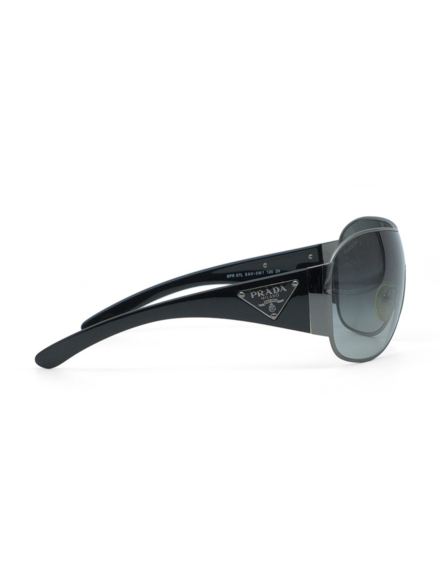 Vintage Prada SPR 57L Gunmetal Triangle Shield Sunglasses — photo 3