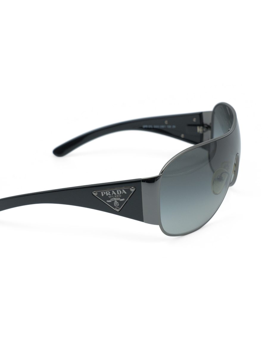 Vintage Prada SPR 57L Gunmetal Triangle Shield Sunglasses — photo 4