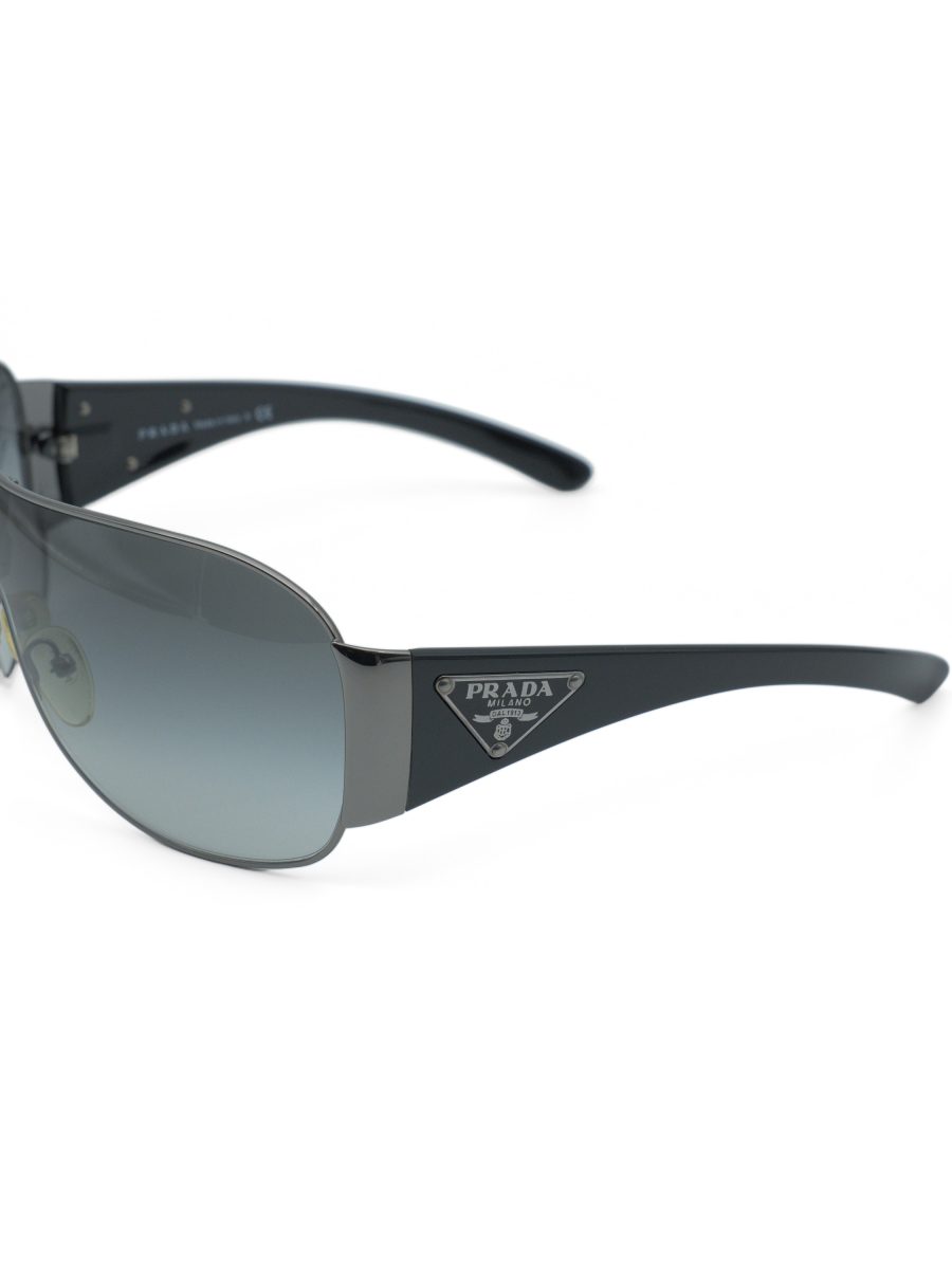 Vintage Prada SPR 57L Gunmetal Triangle Shield Sunglasses — photo 5