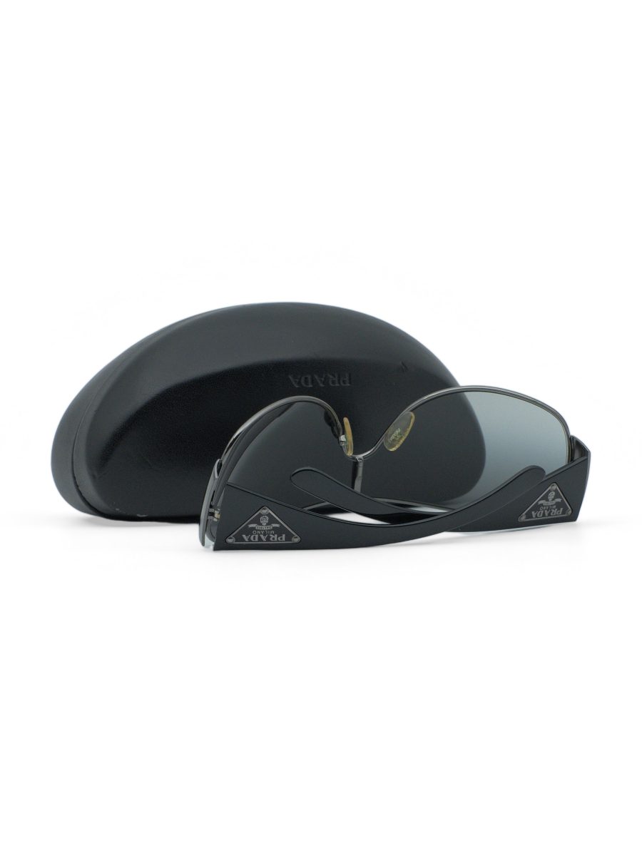 Vintage Prada SPR 57L Gunmetal Triangle Shield Sunglasses — photo 9