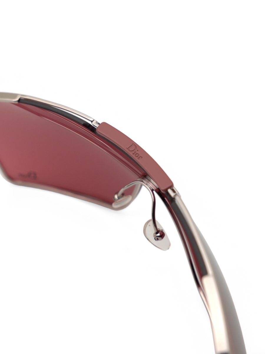 Vintage Dior Viktim 1 Pink Silver Mirror Shield Sunglasses — photo 8
