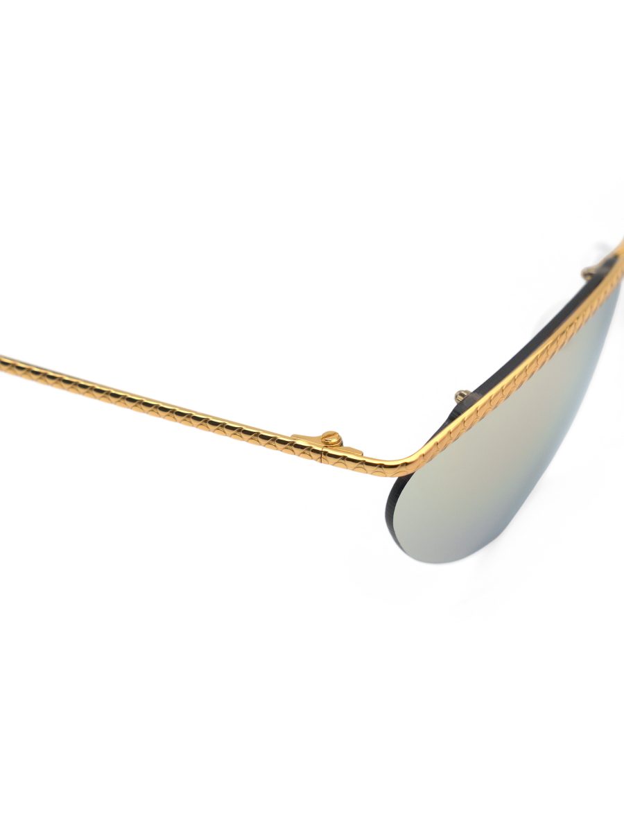 Vintage Chloe Gold Grey Mirror Engraved Cat Eye Sunglasses — photo 4