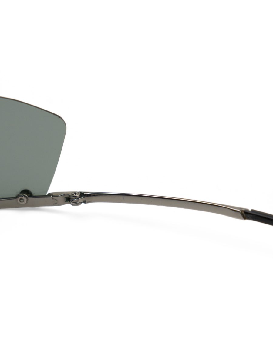 Vintage Gucci Gunmetal Green Rimless Shield Logo Sunglasses — photo 6