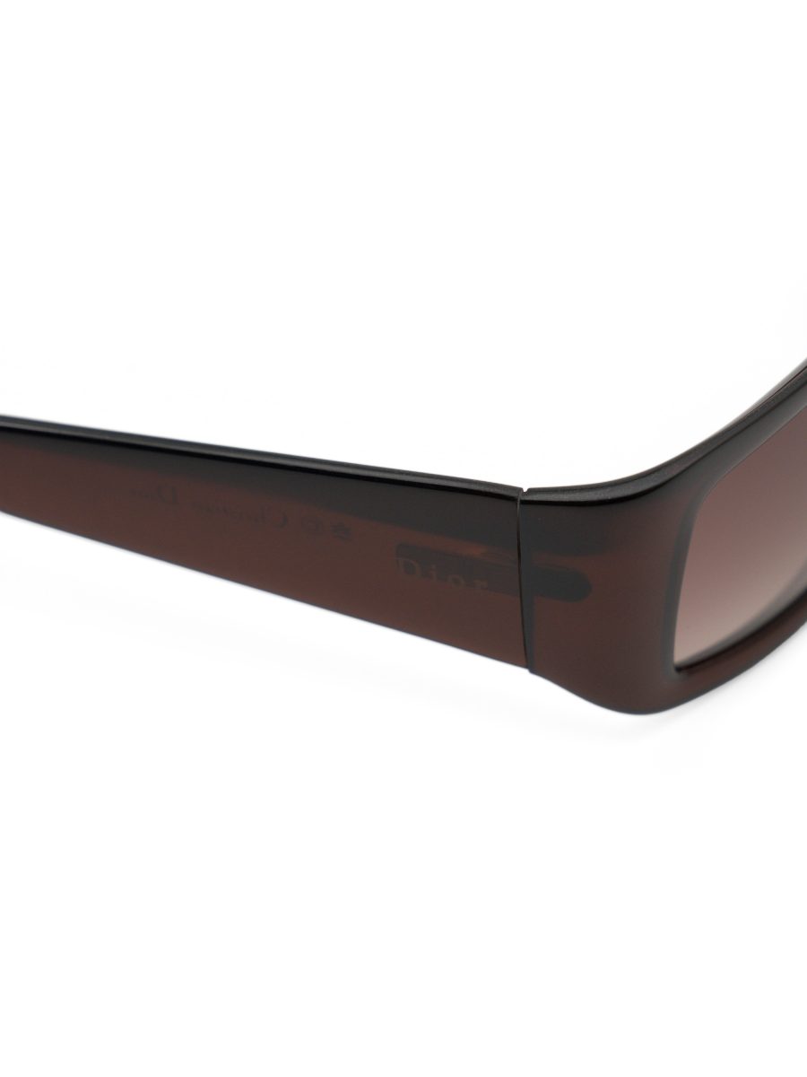 Vintage Dior Milan Brown Gradient Logo Rectangle Sunglasses — photo 4