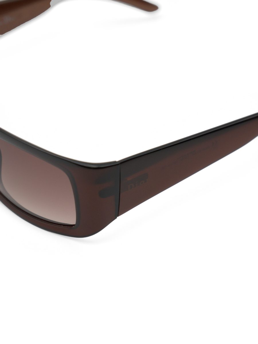 Vintage Dior Milan Brown Gradient Logo Rectangle Sunglasses — photo 5