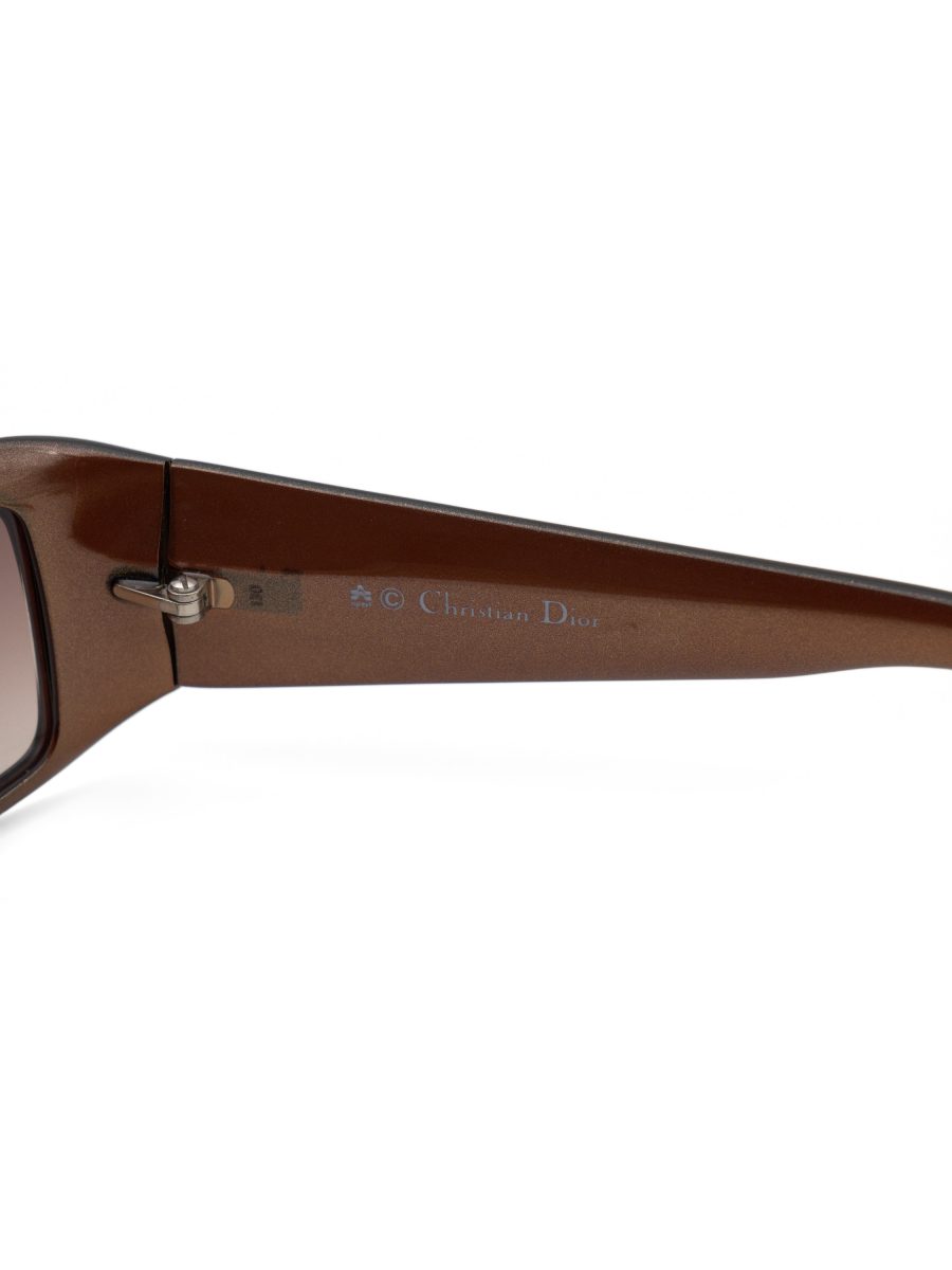 Vintage Dior Milan Brown Gradient Logo Rectangle Sunglasses — photo 6