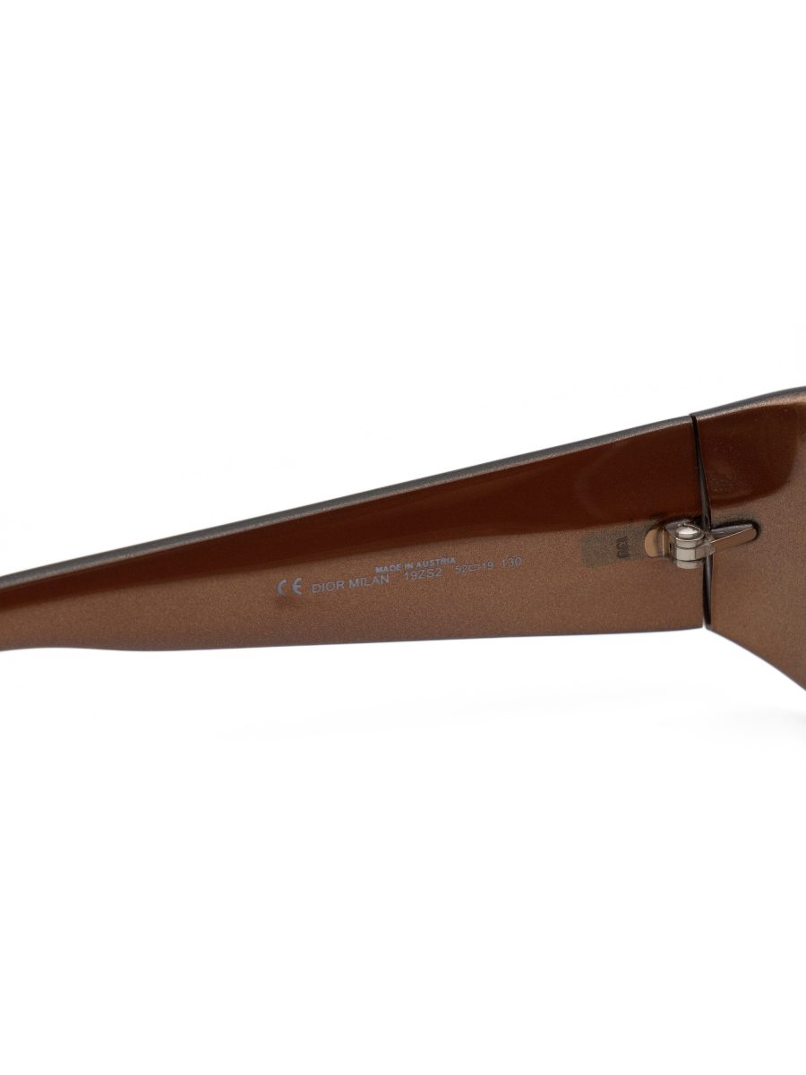 Vintage Dior Milan Brown Gradient Logo Rectangle Sunglasses — photo 7