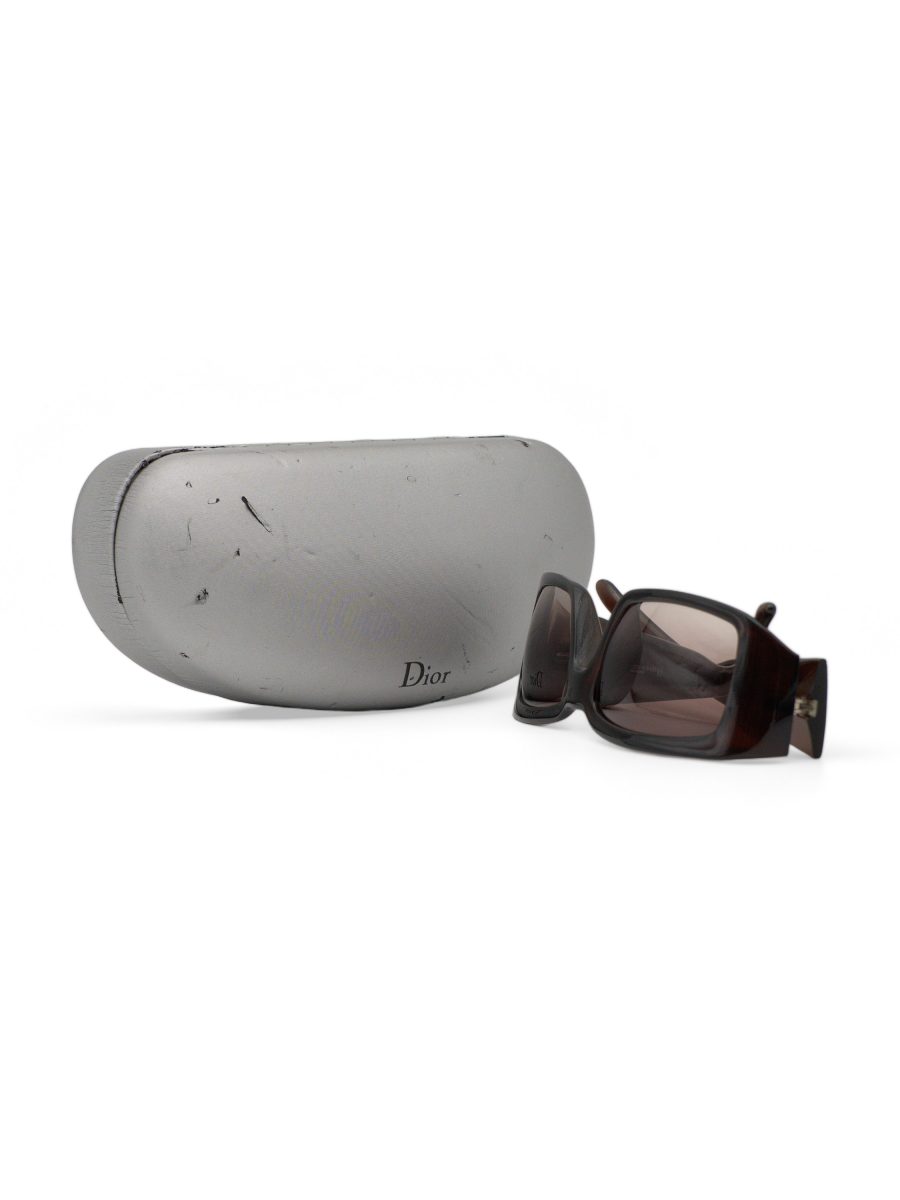 Vintage Dior Milan Brown Gradient Logo Rectangle Sunglasses — photo 8
