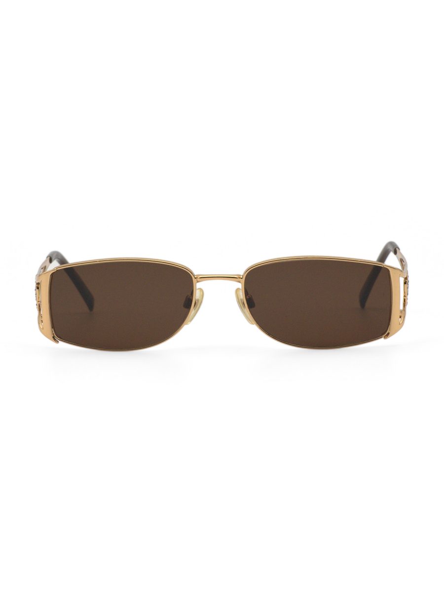Vintage Chanel 2063-B Gold Rhinestone CC Logo Sunglasses — photo 2