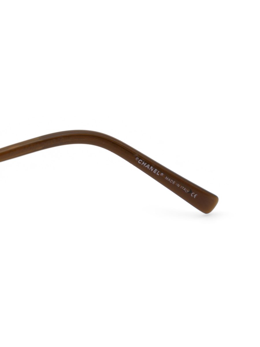 Vintage Chanel 2063-B Gold Rhinestone CC Logo Sunglasses — photo 6