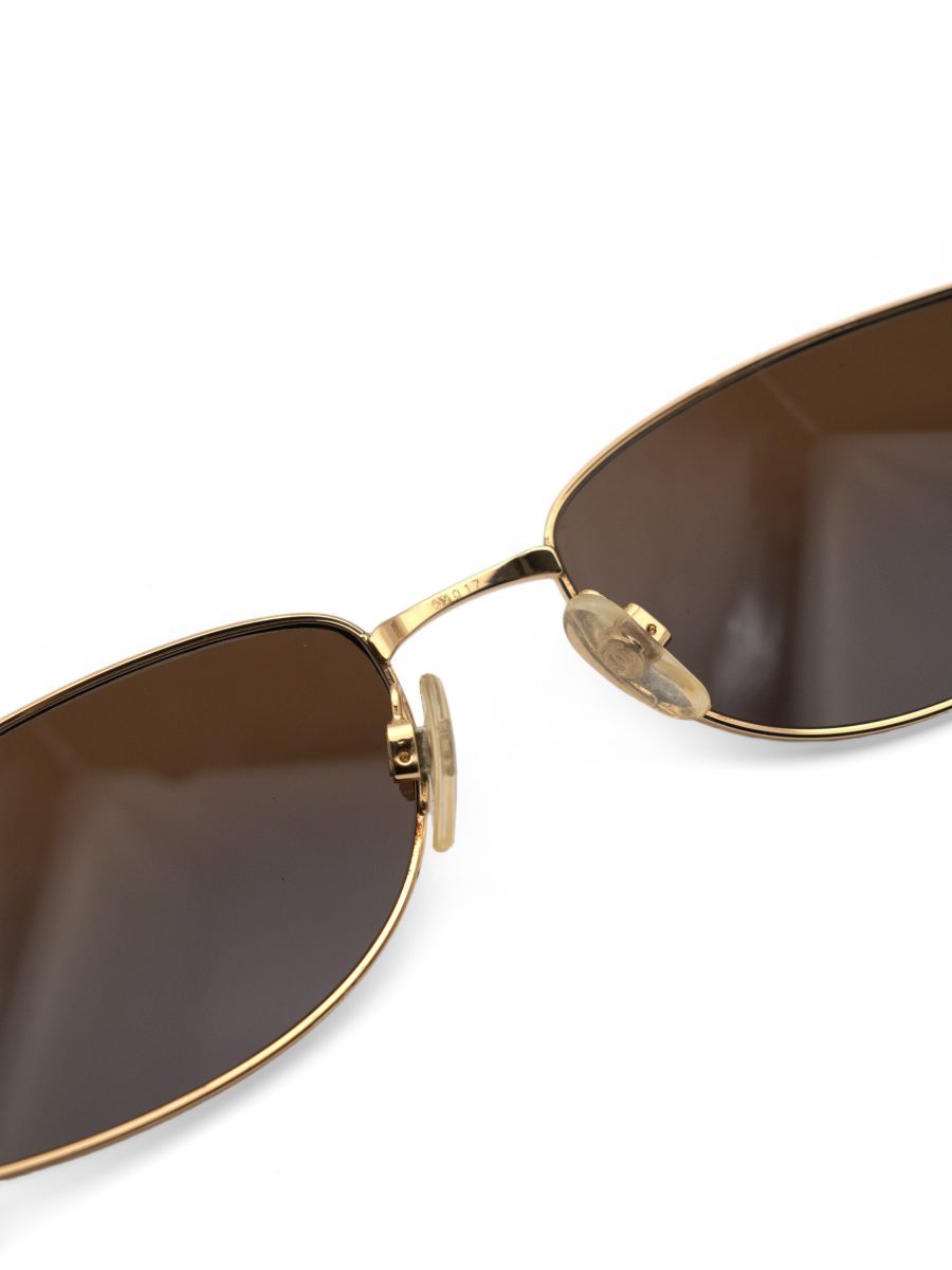 Vintage Chanel 2063-B Gold Rhinestone CC Logo Sunglasses — photo 8