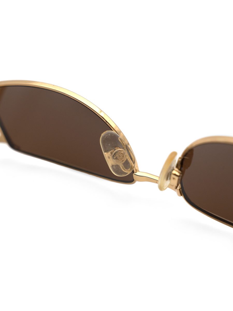 Vintage Chanel 2063-B Gold Rhinestone CC Logo Sunglasses — photo 9