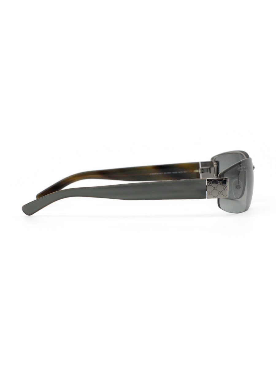 Vintage Gucci GG 1799 Gunmetal Grey Semi Rimless Sunglasses — photo 3