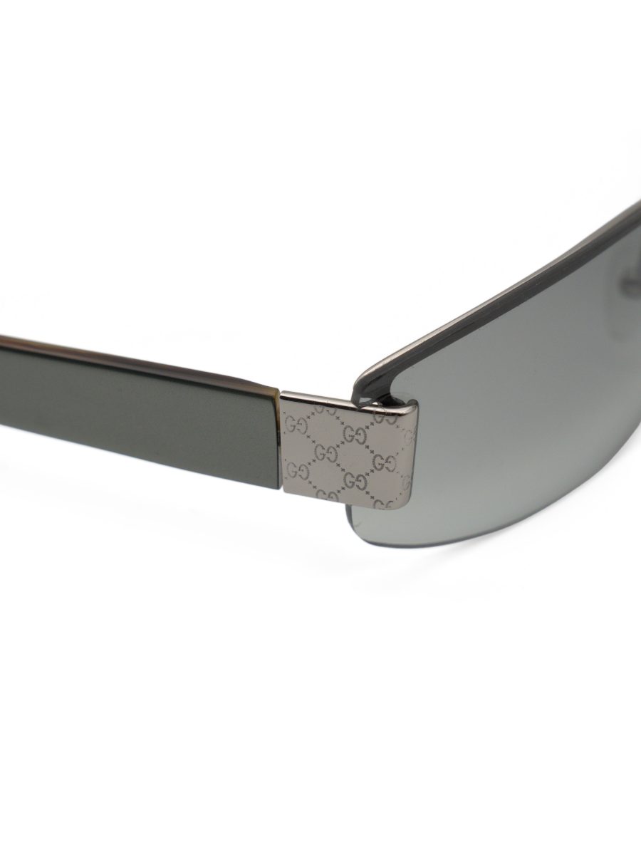 Vintage Gucci GG 1799 Gunmetal Grey Semi Rimless Sunglasses — photo 4