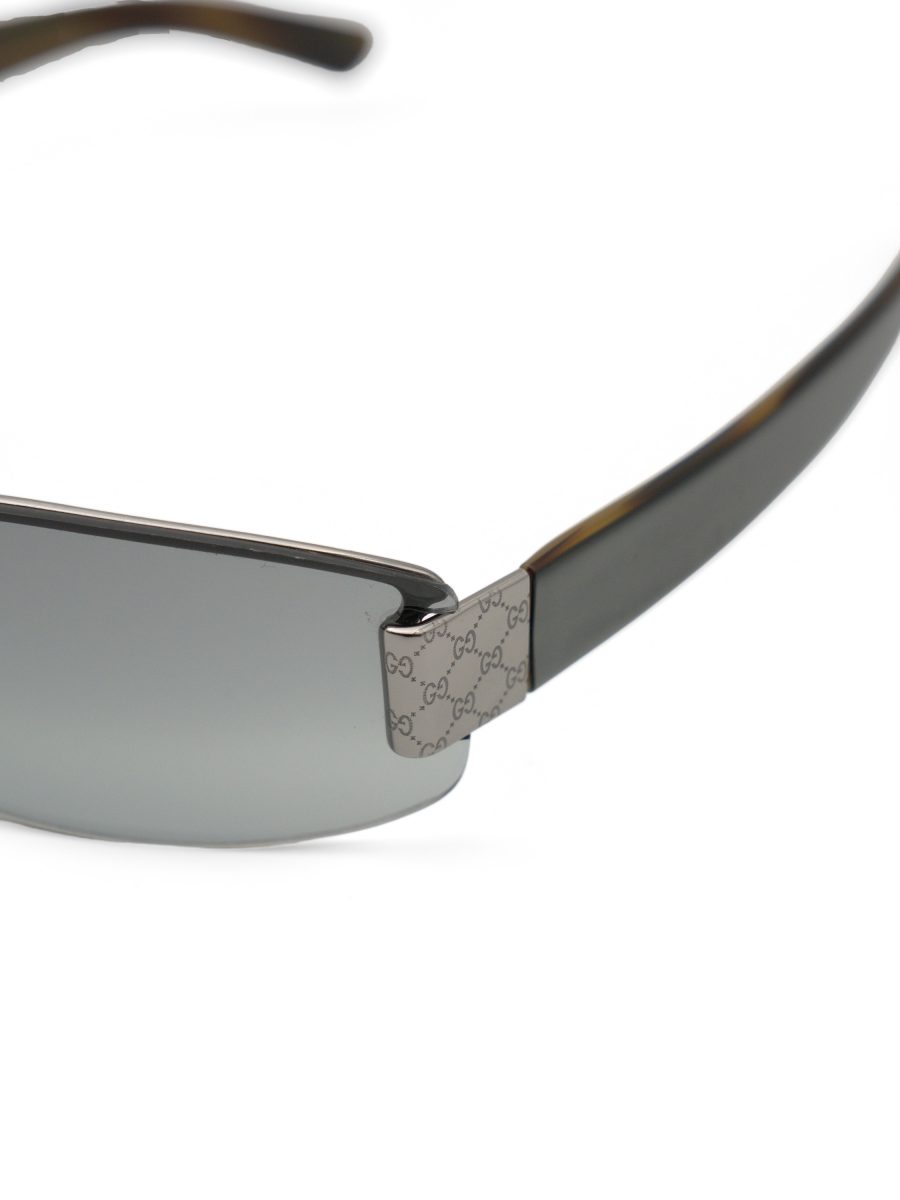 Vintage Gucci GG 1799 Gunmetal Grey Semi Rimless Sunglasses — photo 5