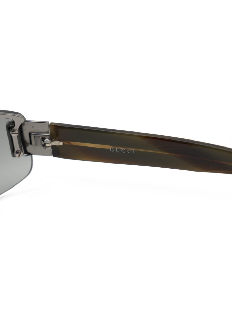 Vintage Gucci GG 1799 Gunmetal Grey Semi Rimless Sunglasses — photo 6