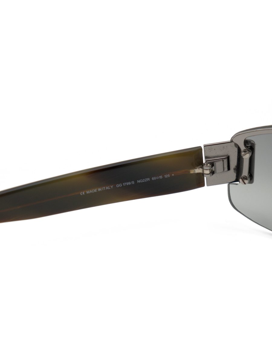 Vintage Gucci GG 1799 Gunmetal Grey Semi Rimless Sunglasses — photo 7