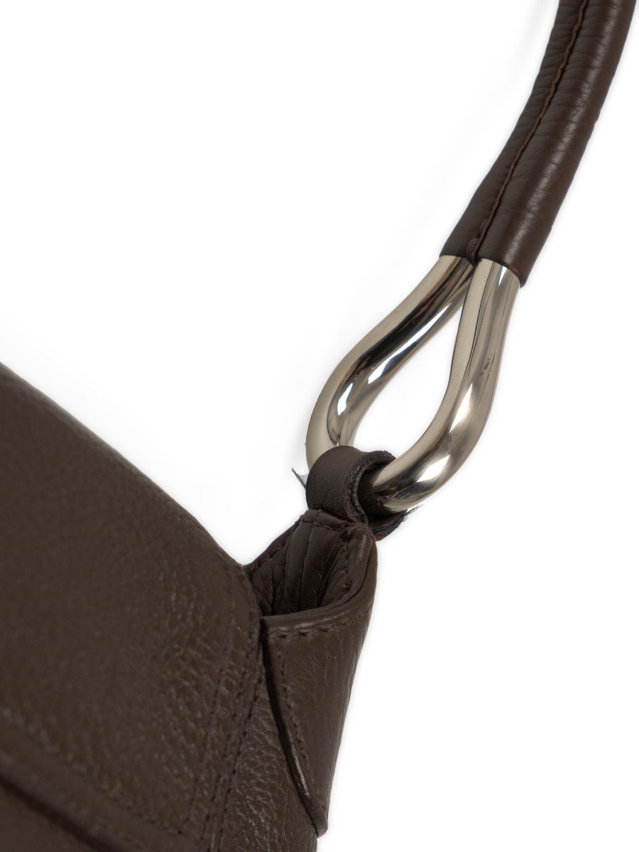 Vintage Prada Vitello Daino Brown Leather Flap Shoulder Bag — photo 9
