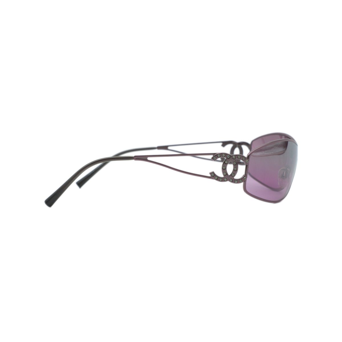 Vintage Chanel 4073 Pink Rimless Crystal CC Logo Sunglasses — photo 3