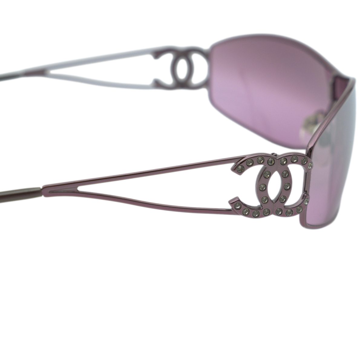 Vintage Chanel 4073 Pink Rimless Crystal CC Logo Sunglasses — photo 4