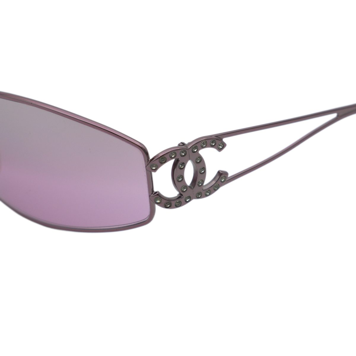 Vintage Chanel 4073 Pink Rimless Crystal CC Logo Sunglasses — photo 5