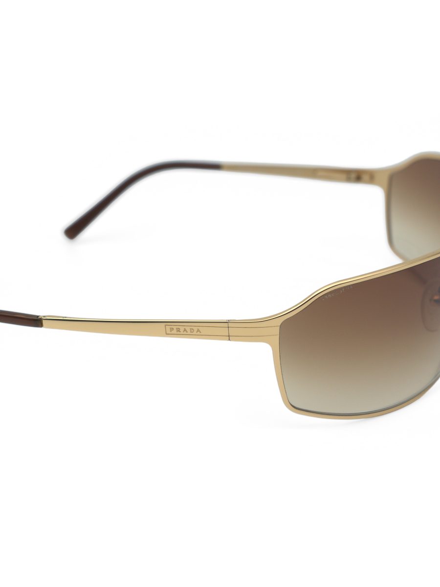Vintage Prada SPR 58G Gold Brown Wrap Womens Sunglasses — photo 4