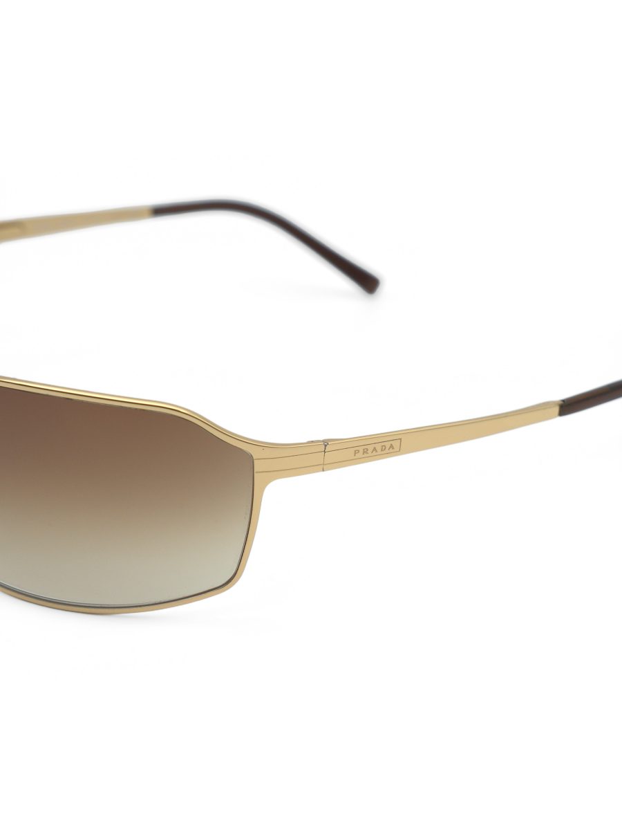 Vintage Prada SPR 58G Gold Brown Wrap Womens Sunglasses — photo 5