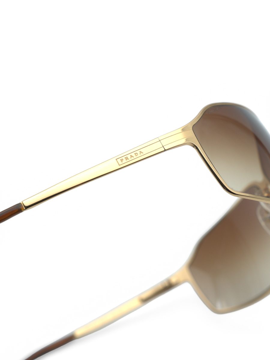 Vintage Prada SPR 58G Gold Brown Wrap Womens Sunglasses — photo 8