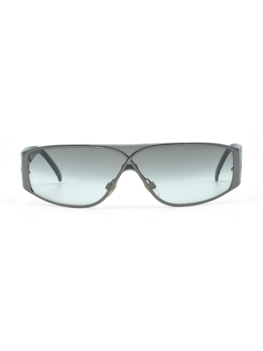 Vintage Chanel 4097 Gunmetal Black Quilted Shield Sunglasses — photo 2