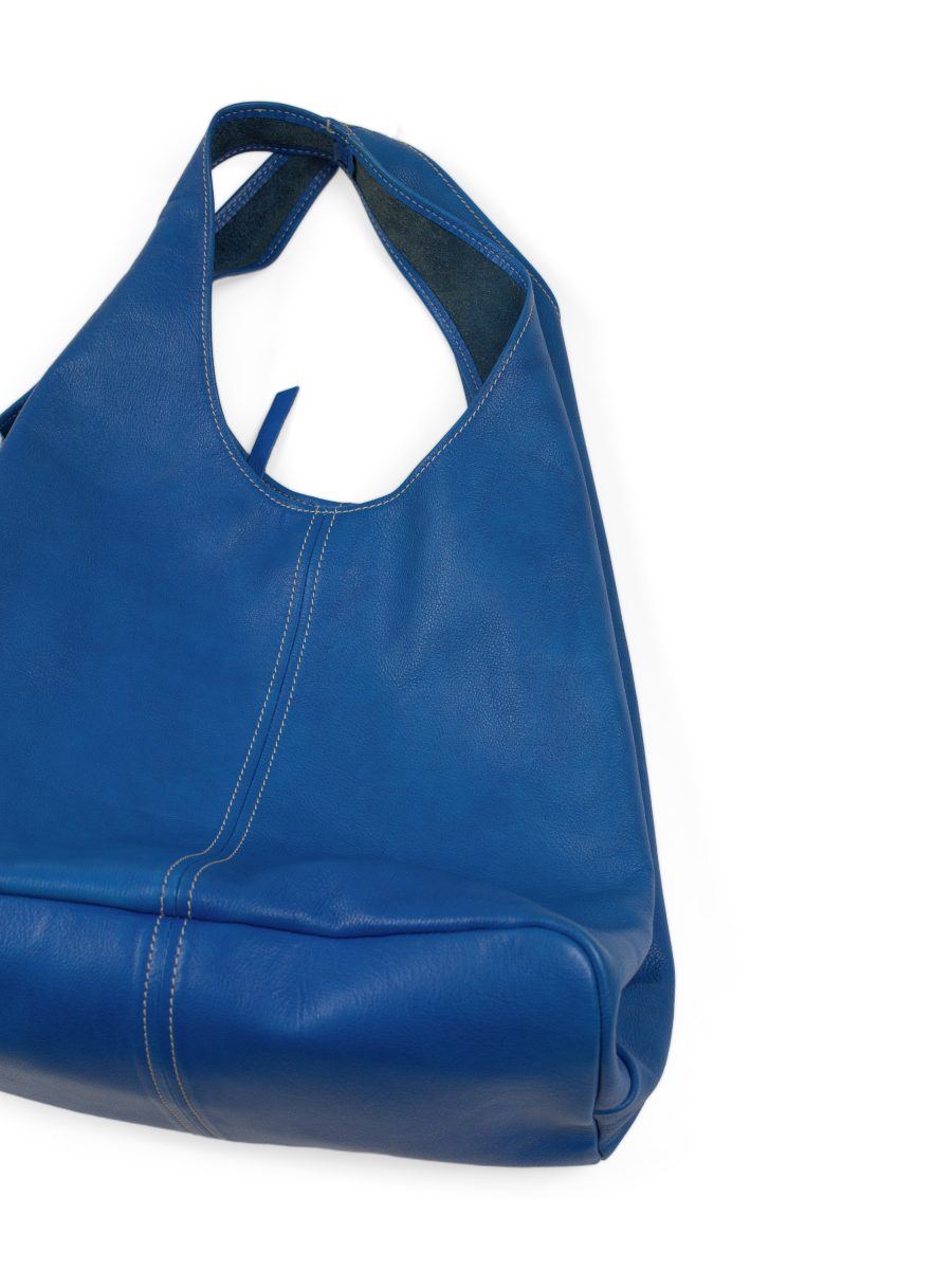 Vintage Jil Sander Cobalt Blue Leather Hobo Shoulder Bag — photo 5