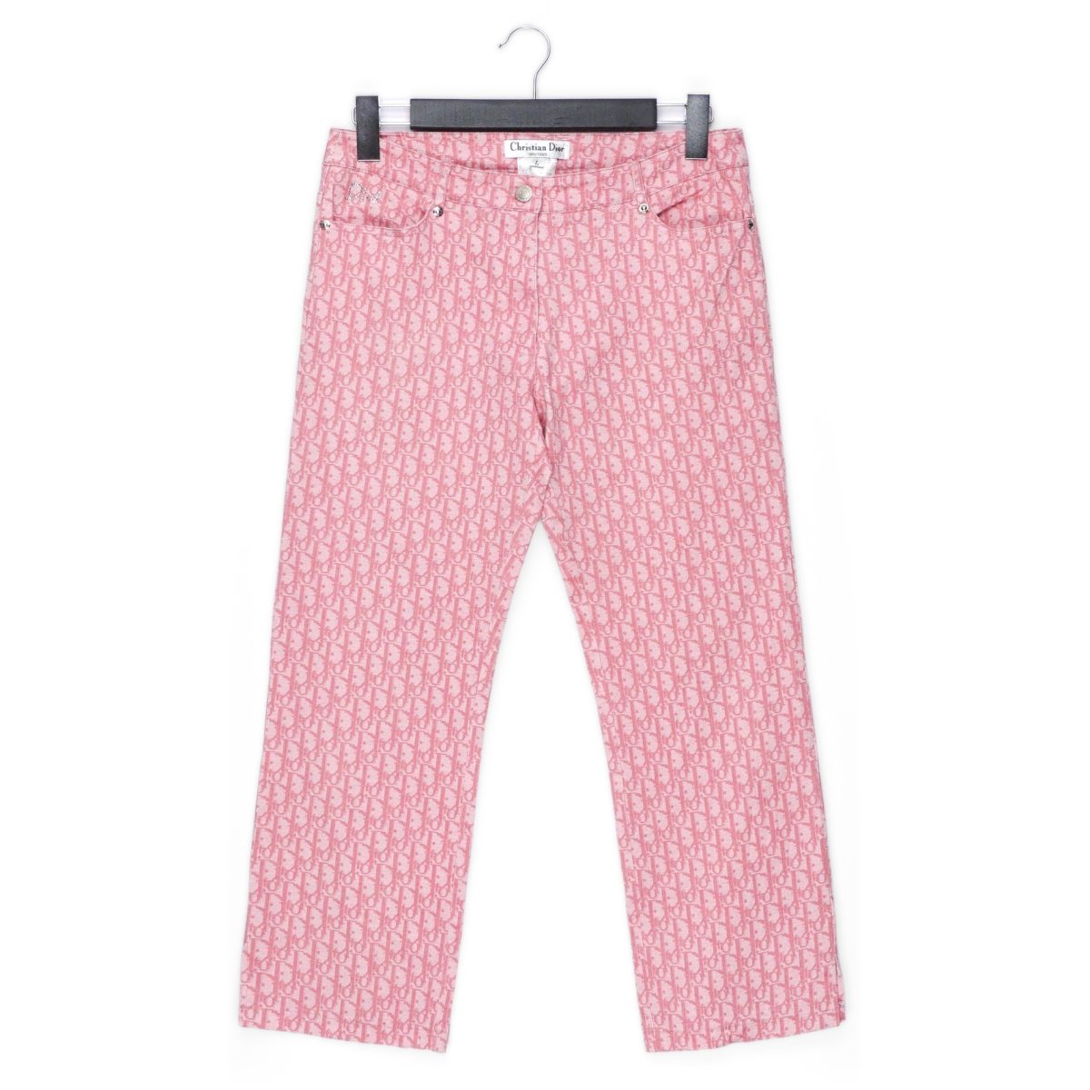 Dior Pink Oblique Monogram Logo Womens Trouser Pants Size L