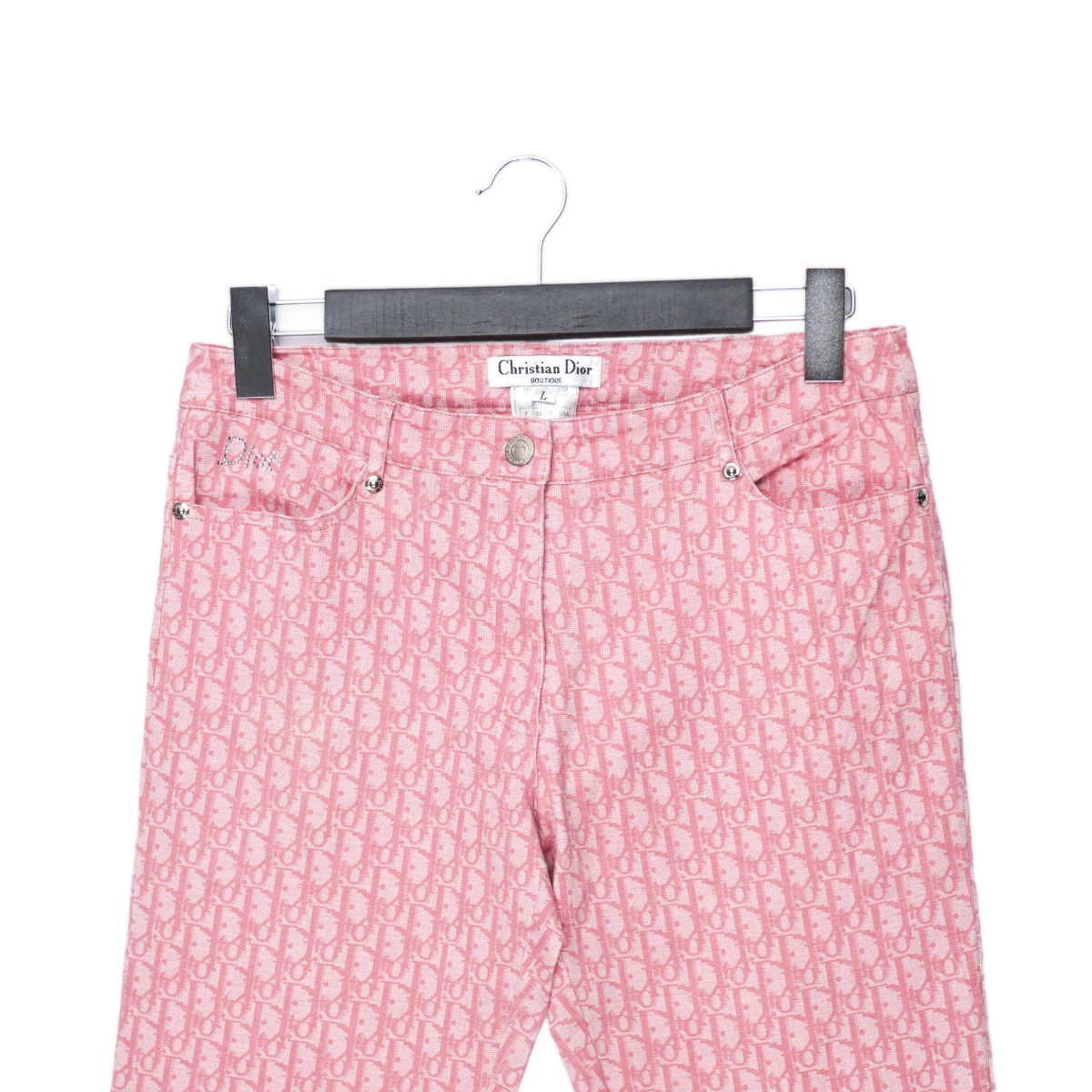 Dior Pink Oblique Monogram Logo Womens Trouser Pants Size L — photo 3