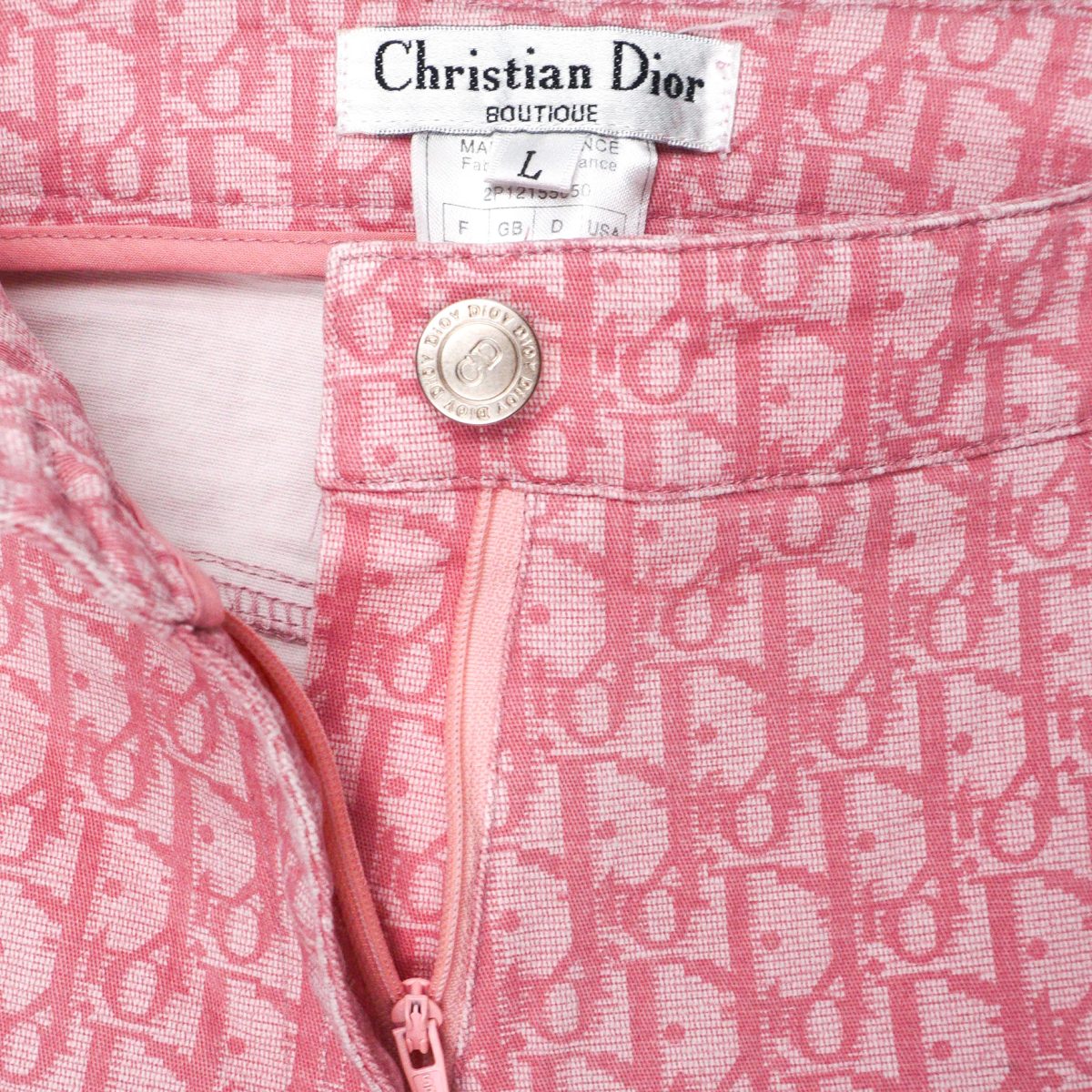 Dior Pink Oblique Monogram Logo Womens Trouser Pants Size L — photo 7