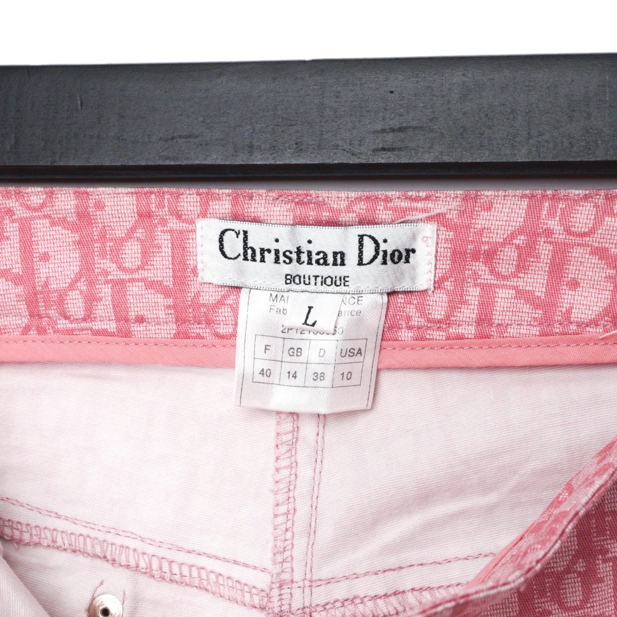 Dior Pink Oblique Monogram Logo Womens Trouser Pants Size L — photo 8