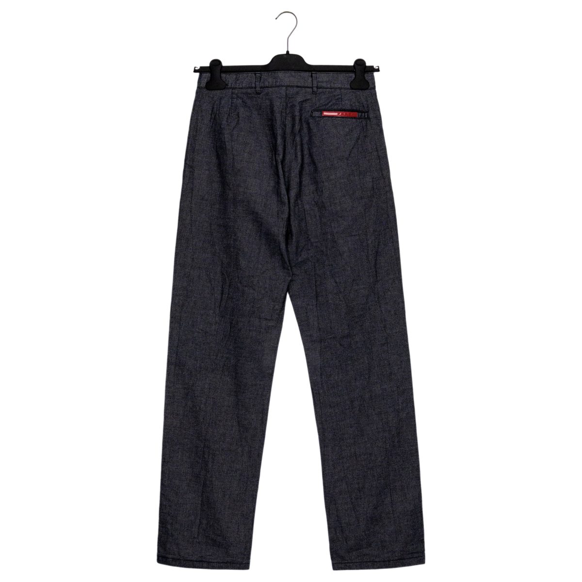 Prada Linea Rossa Navy Cotton Red Logo Tab Trouser Pants — photo 2