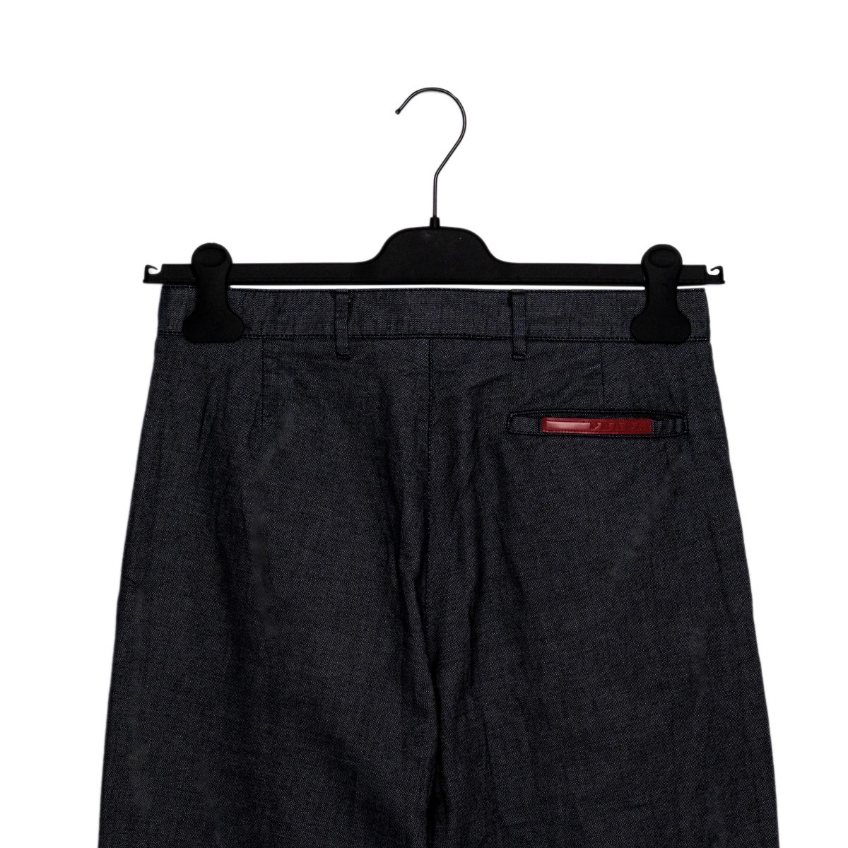 Prada Linea Rossa Navy Cotton Red Logo Tab Trouser Pants — photo 4
