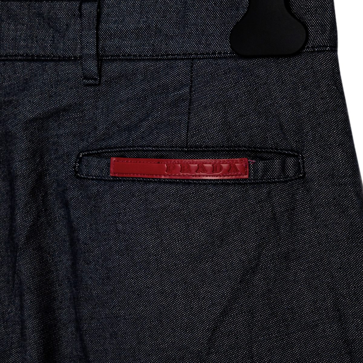 Prada Linea Rossa Navy Cotton Red Logo Tab Trouser Pants — photo 5