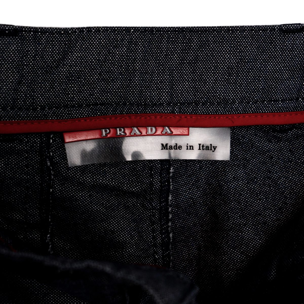 Prada Linea Rossa Navy Cotton Red Logo Tab Trouser Pants — photo 8