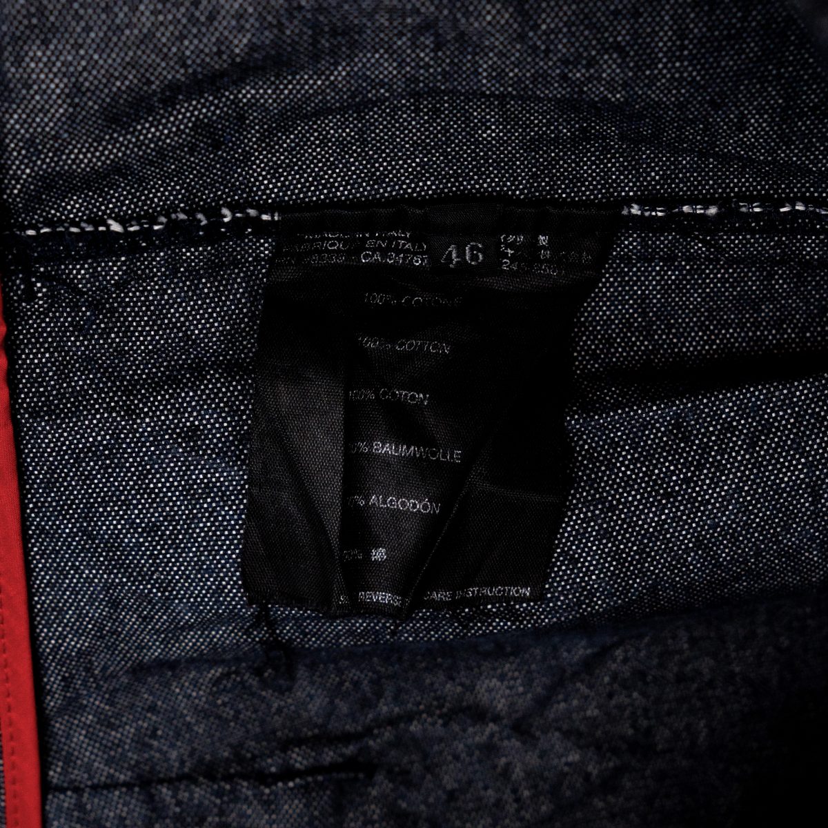 Prada Linea Rossa Navy Cotton Red Logo Tab Trouser Pants — photo 9