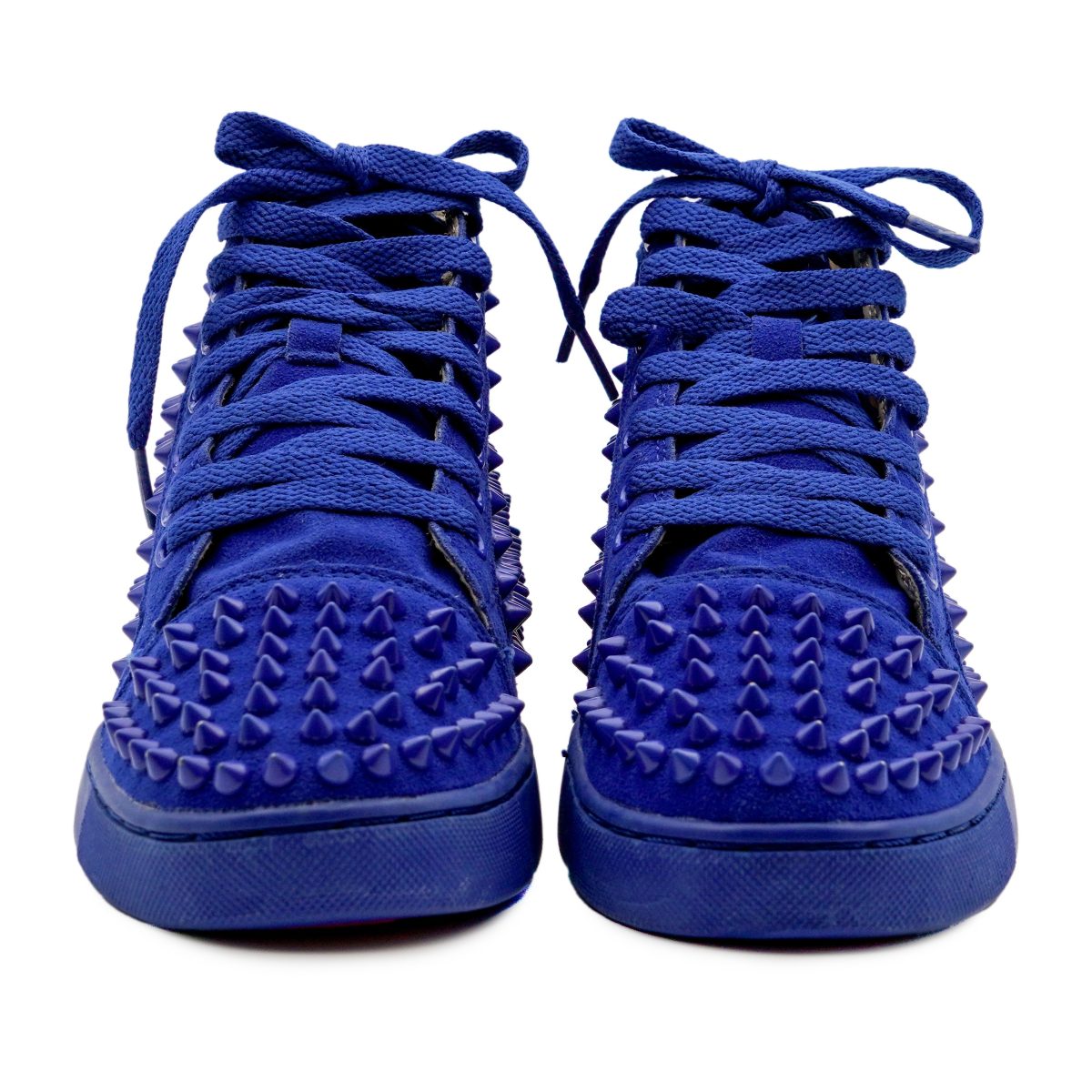 Christian Louboutin Royal Blue Suede Spikes Sneaker Shoes — photo 2