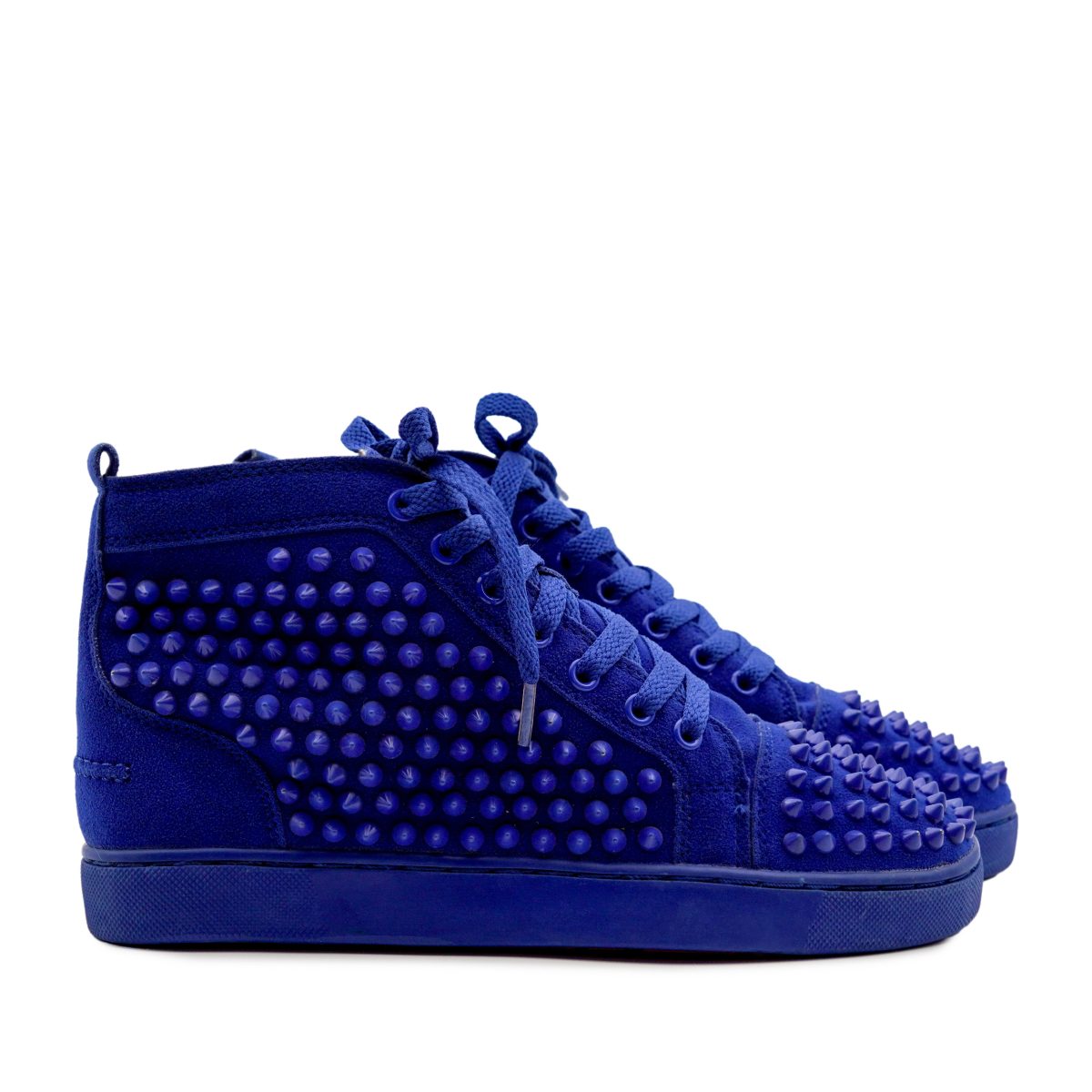 Christian Louboutin Royal Blue Suede Spikes Sneaker Shoes — photo 3