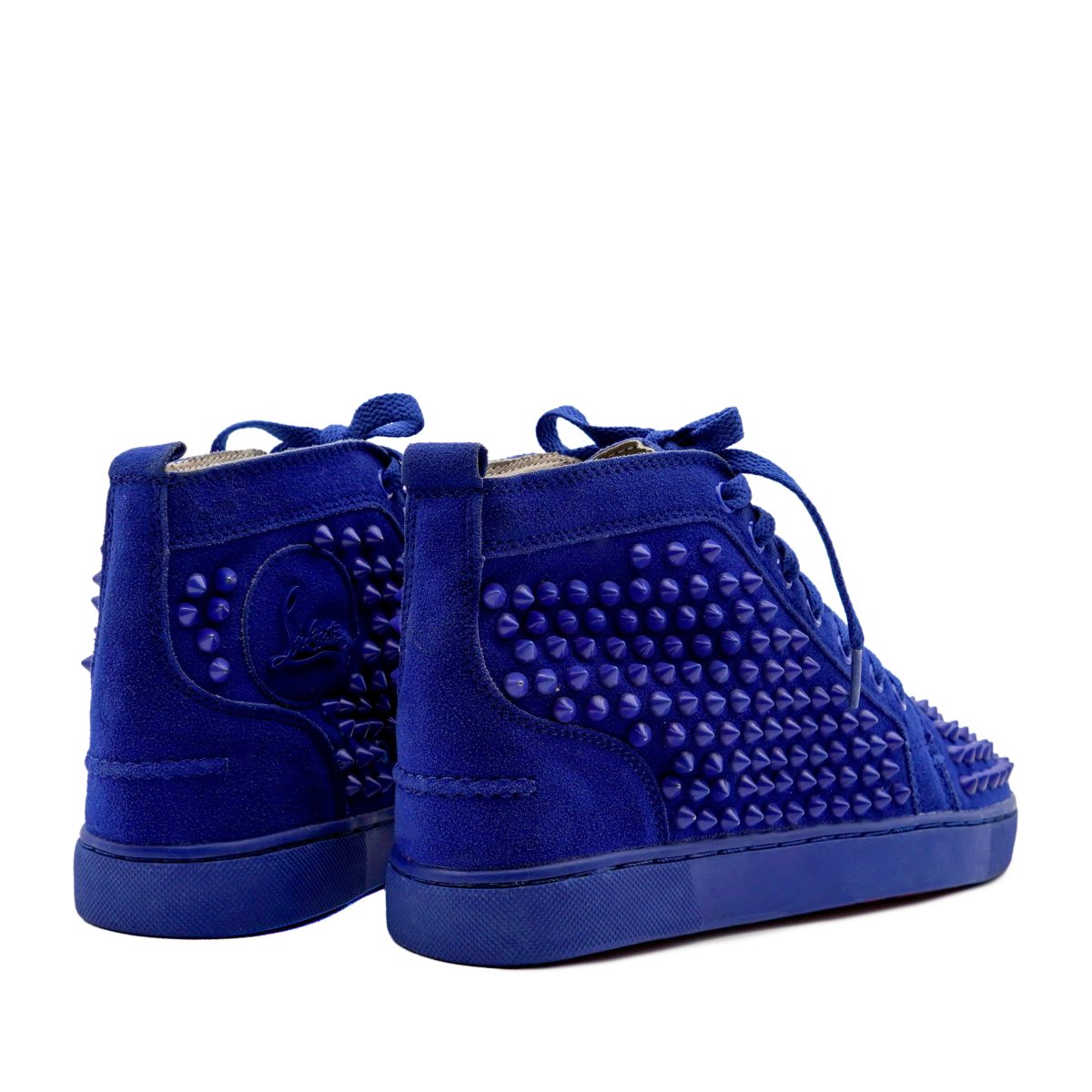 Christian Louboutin Royal Blue Suede Spikes Sneaker Shoes — photo 4